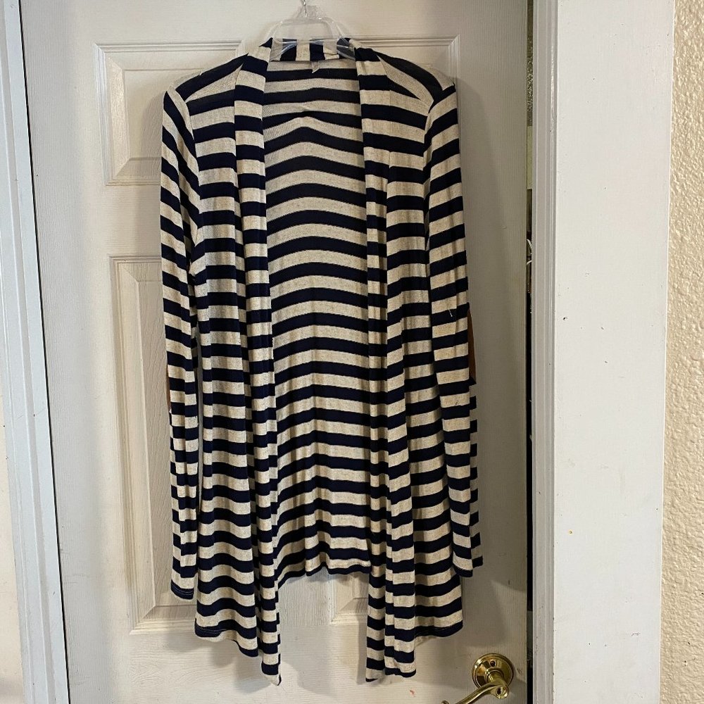 Pinkblush Navy & Oatmeal Long Cardigan